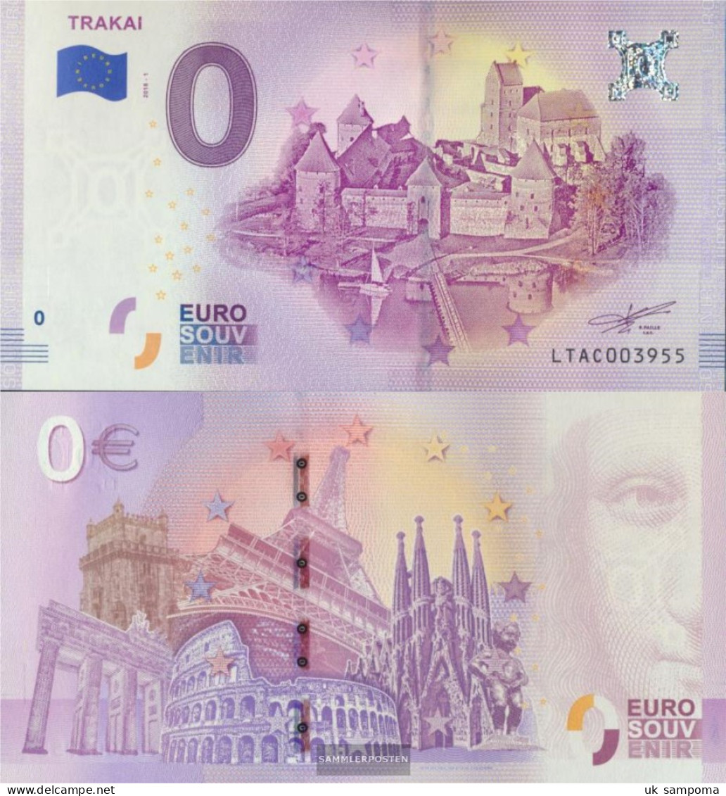 Lithuania Souvenirschein City Trakai In Lithuania Uncirculated 2018 0 Euro City Trakai In Lithuania - Sin Clasificación