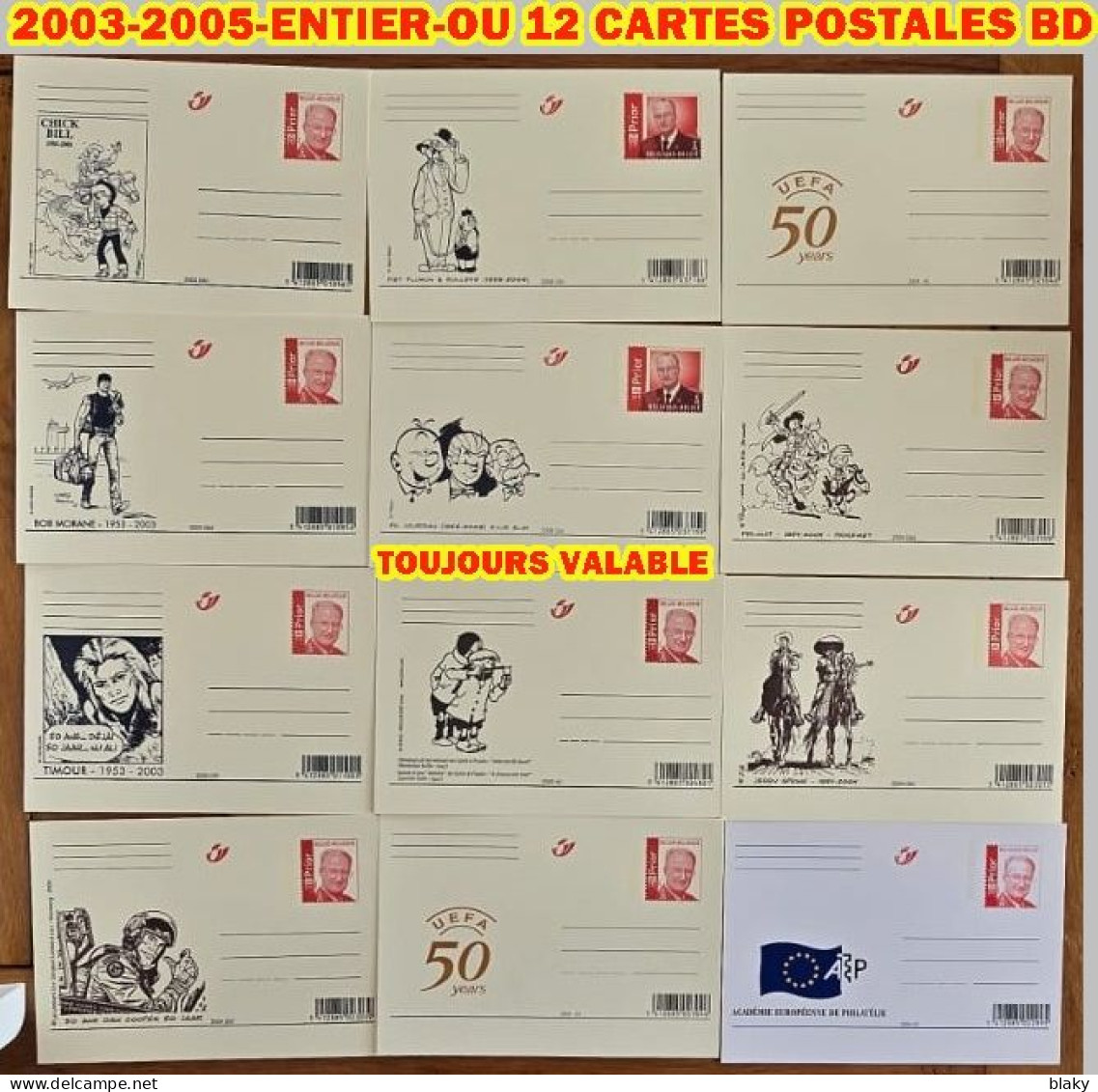 2003-2005-ENTIER-OU 12 CARTES POSTALES BD * IMPORTANT PRE TIMBREES - Cartes Postales Illustrées (1971-2014) [BK]