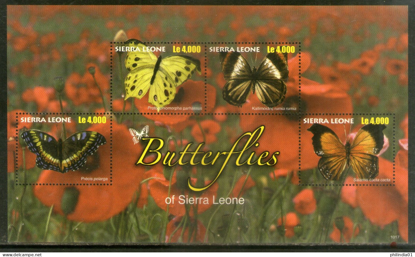 Sierra Leone 2010 Butterflies Moth Insect Sc 3030 Sheetlet MNH # 6485 - Papillons