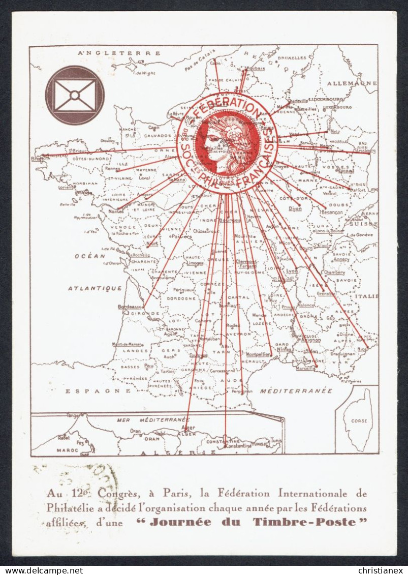 Carte Journée Du Timbre 1938  Strasbourg - ....-1949