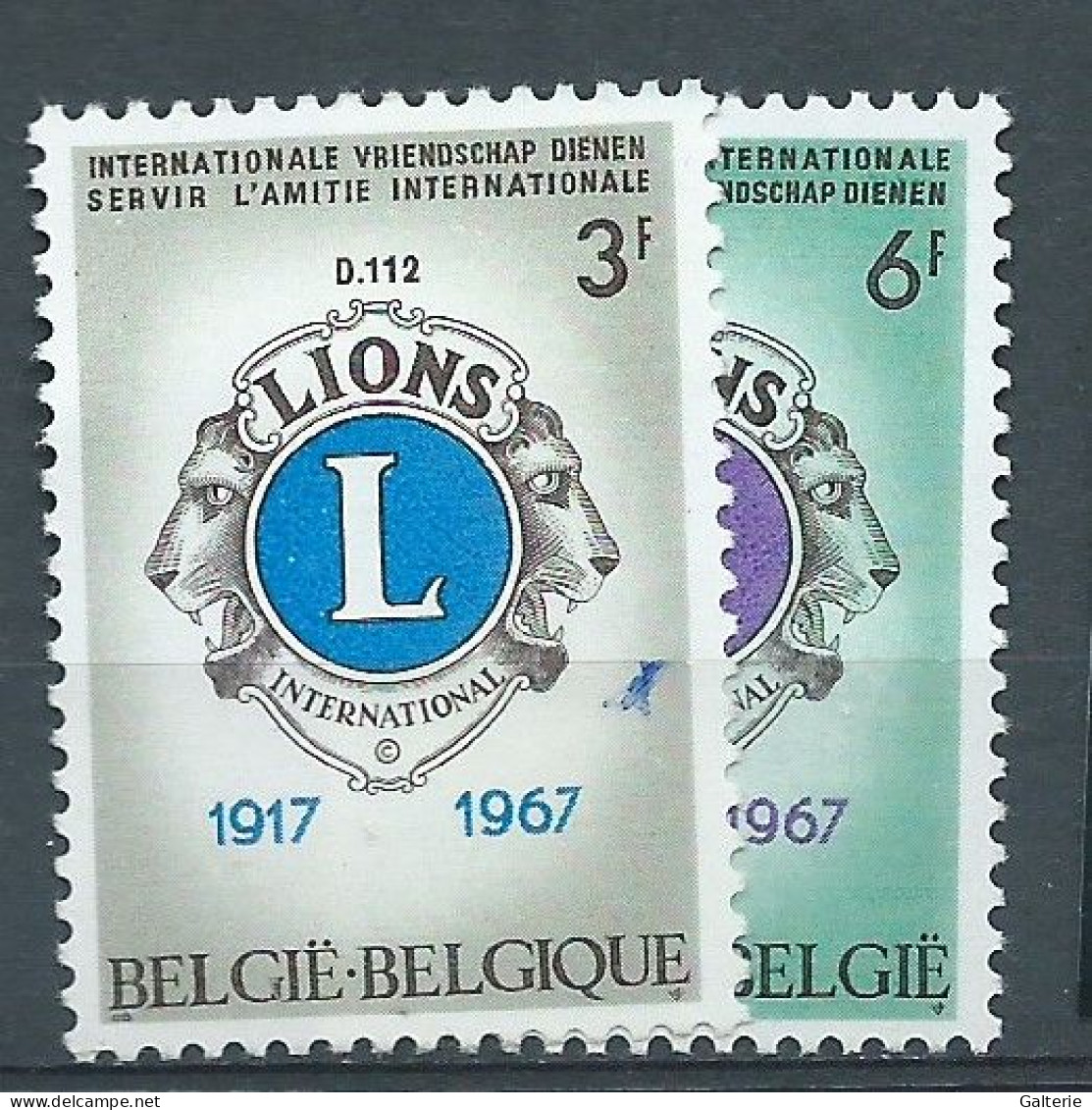 BELGIQUE - Neufs - 1967 - YT N° 1404-1405- Lionsclub International - Unused Stamps