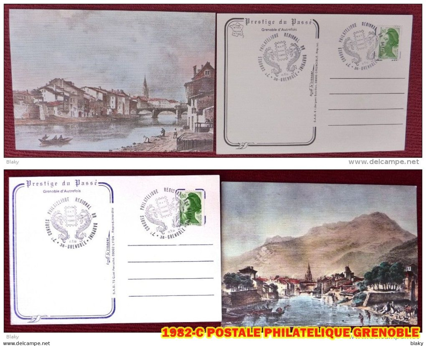 1982- 2 C POSTALE PHILATELIQUE GRENOBLE - Cartes-lettres