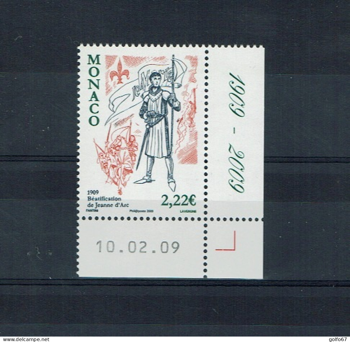 MONACO 2009 Y&T N° 2663 Coins Daté NEUF** - Unused Stamps