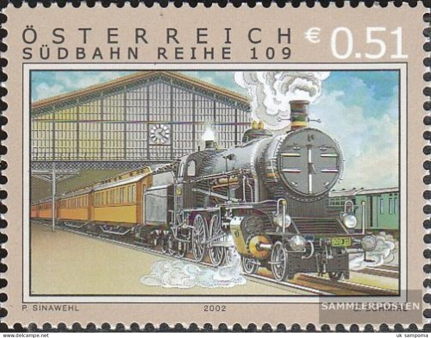 Austria 2394 (complete Issue) Unmounted Mint / Never Hinged 2002 Railway - Series 109 - Unused Stamps