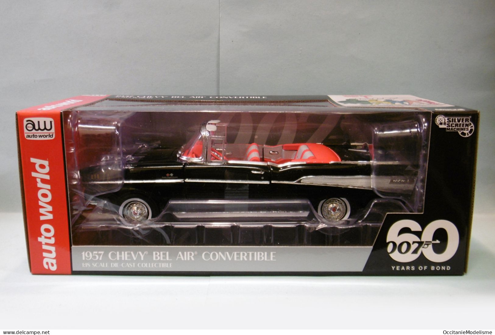 AutoWorld - CHEVROLET BEL AIR Convertible 1957 Noir 007 Dr. No Réf. AWSS134 Neuf 1/18 - Altri & Non Classificati