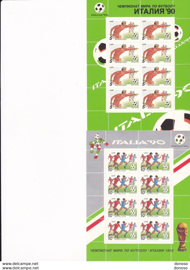 URSS 1990 FOOTBALL COUPE DU MONDE 2 FEUILLES De 8 Yvert 5751-5755, Michel 6088-6092 NEUF** MNH Cote Yv 10 Euros - Unused Stamps