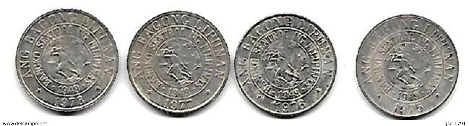 PHILIPPINES  Réforme Coinnage, 10 Sentimo, Baltasar KM 207, Série Complète  4 Pièces 1975 à 78  TTB - Philippines