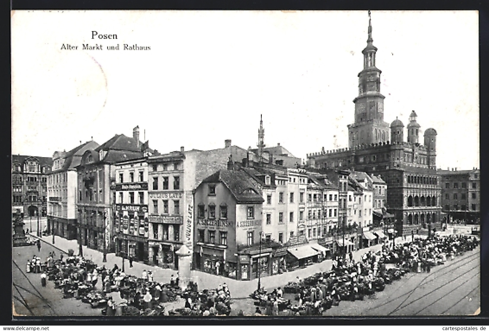 AK Posen / Poznan, Alter Markt Und Rathaus Aus Der Vogelschau  - Posen