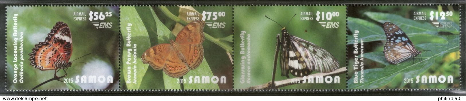 Samoa 2015 Butterflies Moth Insect Fauna Sc C15 4v CV $115 MNH # 213 - Papillons