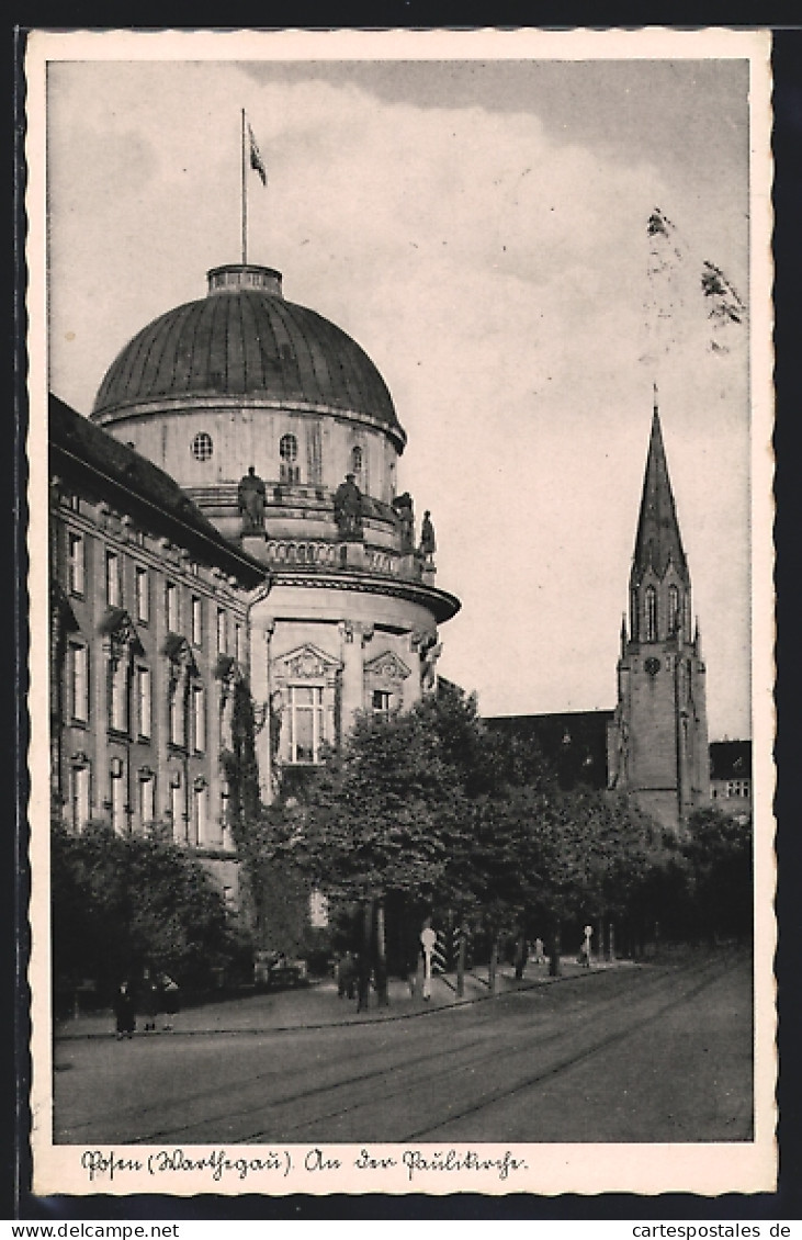 AK Posen, Strasse An Der St. Paulikirche  - Posen