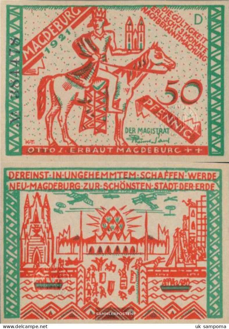 Magdeburg Notgeld: 857.1 Sham D Notgeldschein City Magdeburg Uncirculated 1921 50 Pfennig Magdeburg - Other & Unclassified