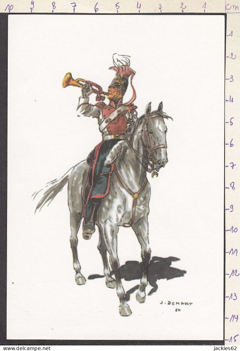 095020/ Belgique, 1er Lanciers, Trompette, Illustrateur J. Demart - Uniforms