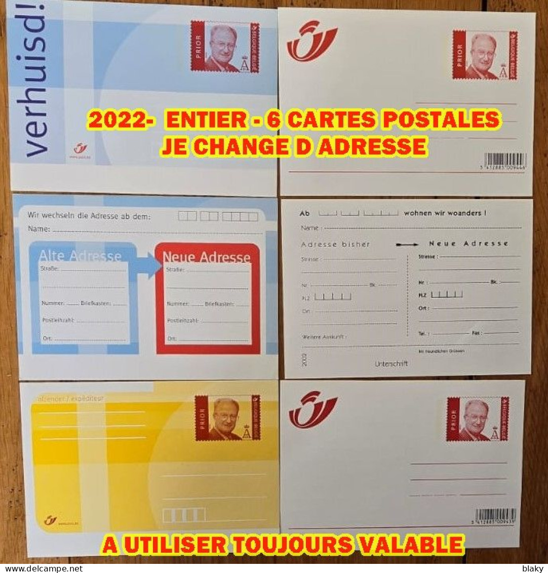 2022-  ENTIER - 6 CARTES POSTALES - Cartes-lettres