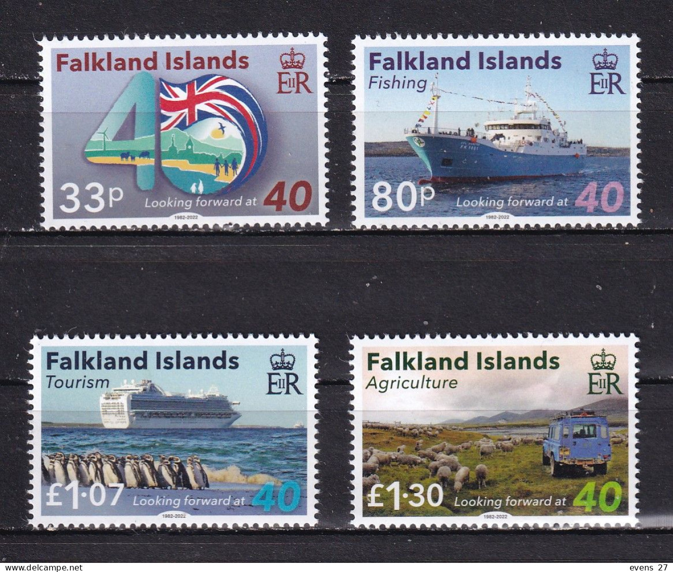 FALKLAND ISLANDS-2022-LOOKING FORWARD AT 40- BELOW FV--MNH. - Falklandeilanden