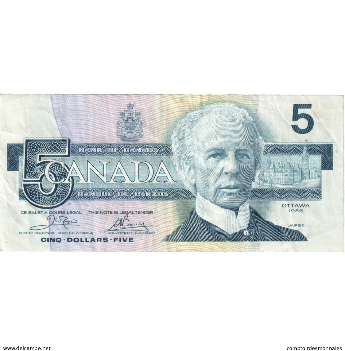 Canada, 5 Dollars, 1986, KM:95a2, TTB - Canada