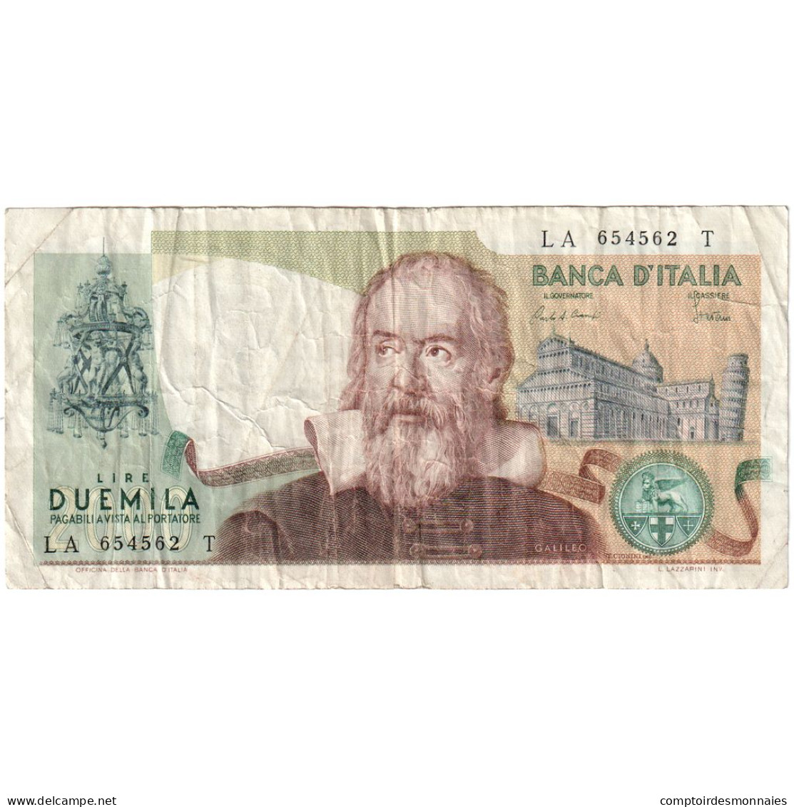 Billet, Italie, 2000 Lire, KM:103b, B - 2.000 Lire