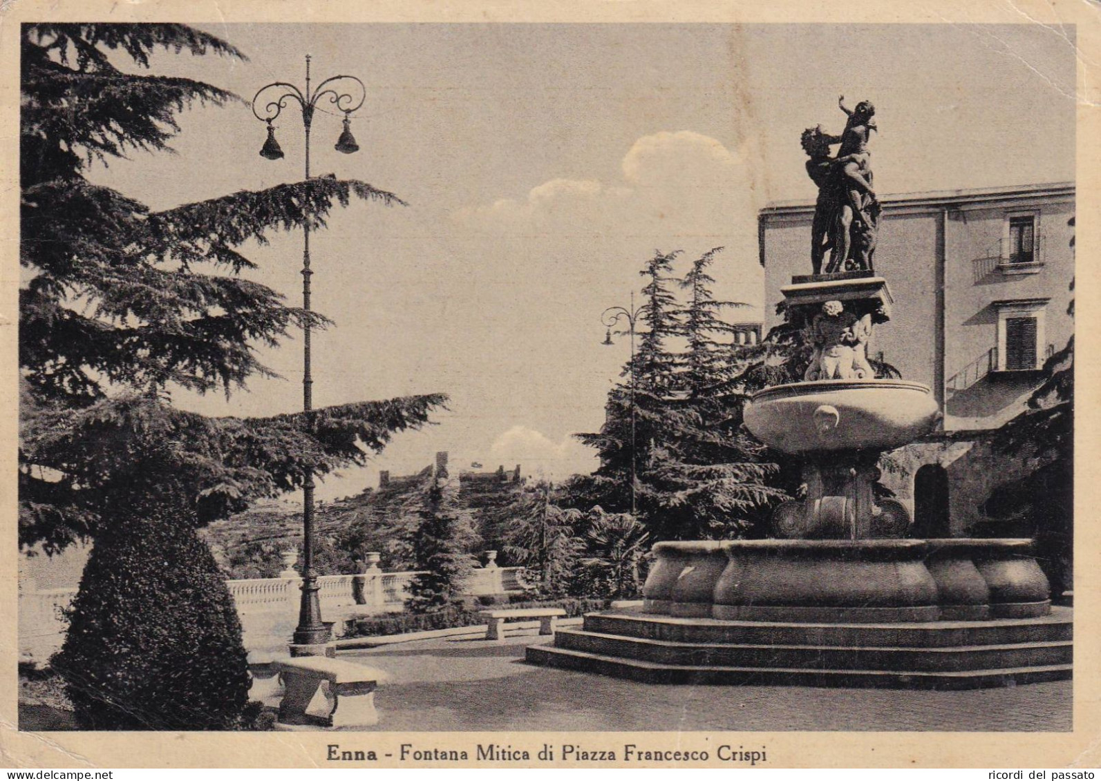 Cartolina Enna - Fontana Mitica Di Piazza Francesco Crispi - Enna