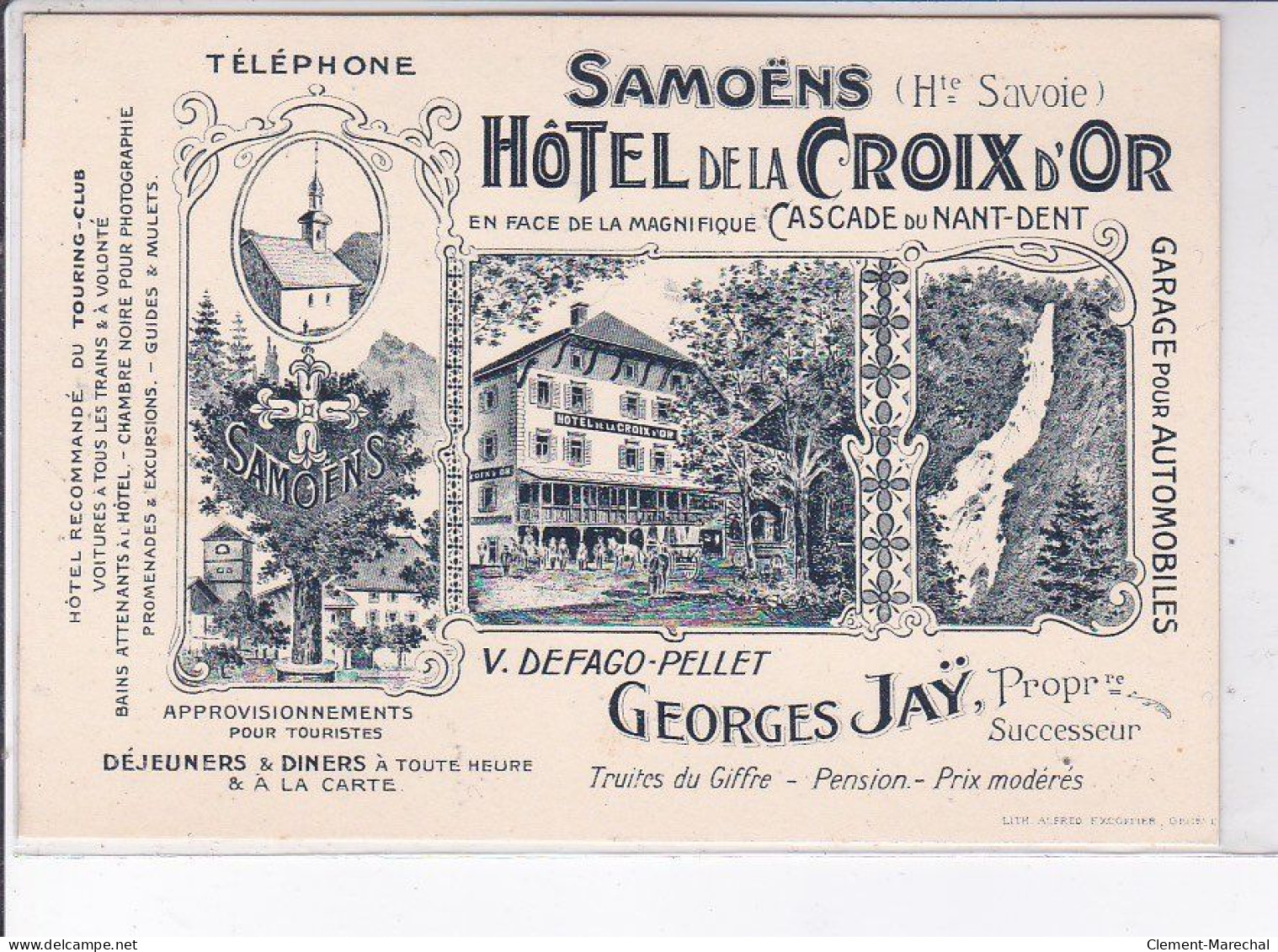 SAMOËNS: Hôtel De La Croix-d'or En Face De La Magnifique Cascade Du Nant-dent - Très Bon état - Samoëns