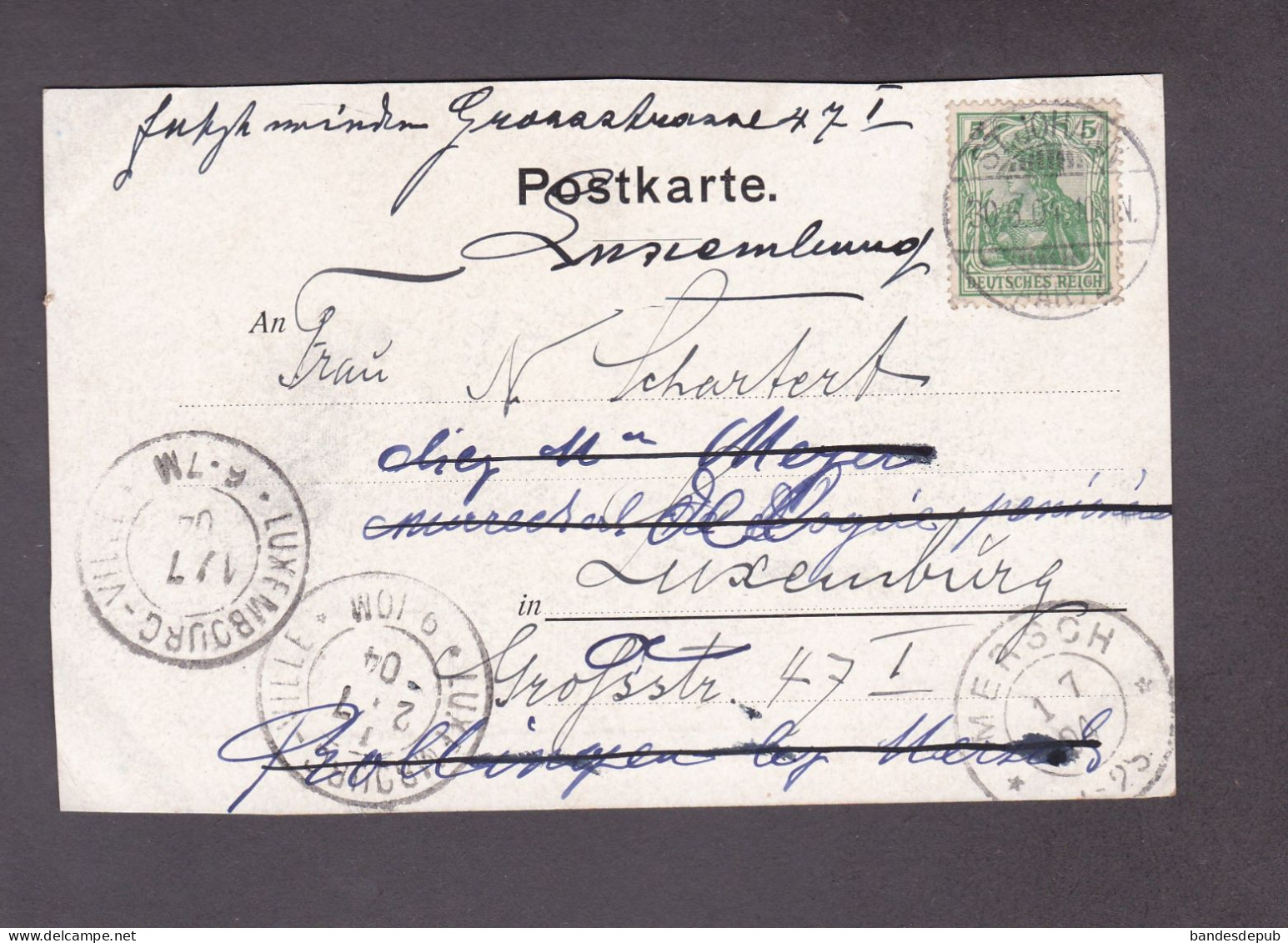 AK Gruss Aus St Johann Saarbrücken Reichsstrasse  ( Chromo Lithographie Voyagé Vers Luxembourg Cf Verso 52964) - Saarbrücken