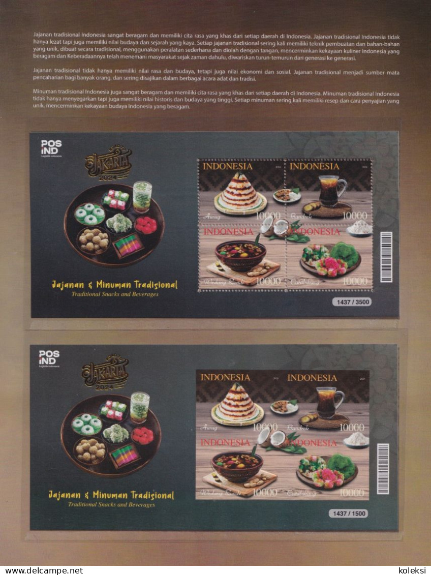 Indonesia 2024 - Traditional Snacks And Beverages (Stamppack: Overprint And Non Perforation) - Indonésie