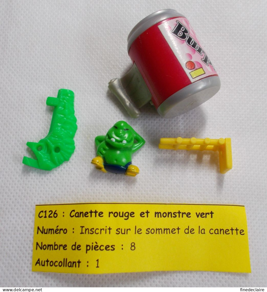 Kinder - Canette Rouge Et Monstre Vert - C 126 - Sans BPZ - Montables