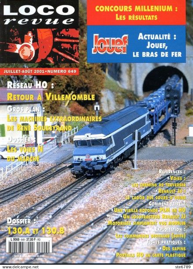 LOCO Revue  Juillet Aout  2001  N° 649  Trains Voie Ferrée Locomotives Gare Trés Bon Etat - Eisenbahnen & Bahnwesen