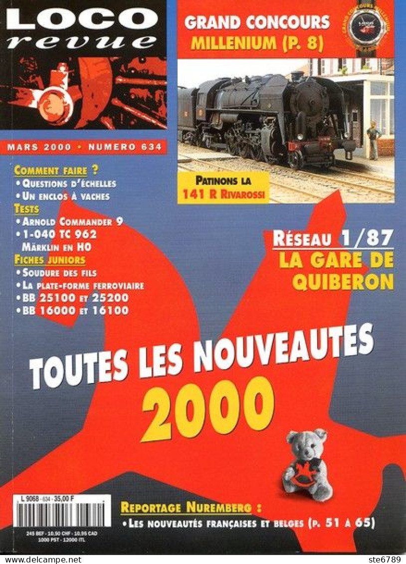 LOCO Revue  Mars  2000  N° 634  Trains Voie Ferrée Locomotives Gare Trés Bon Etat - Trenes