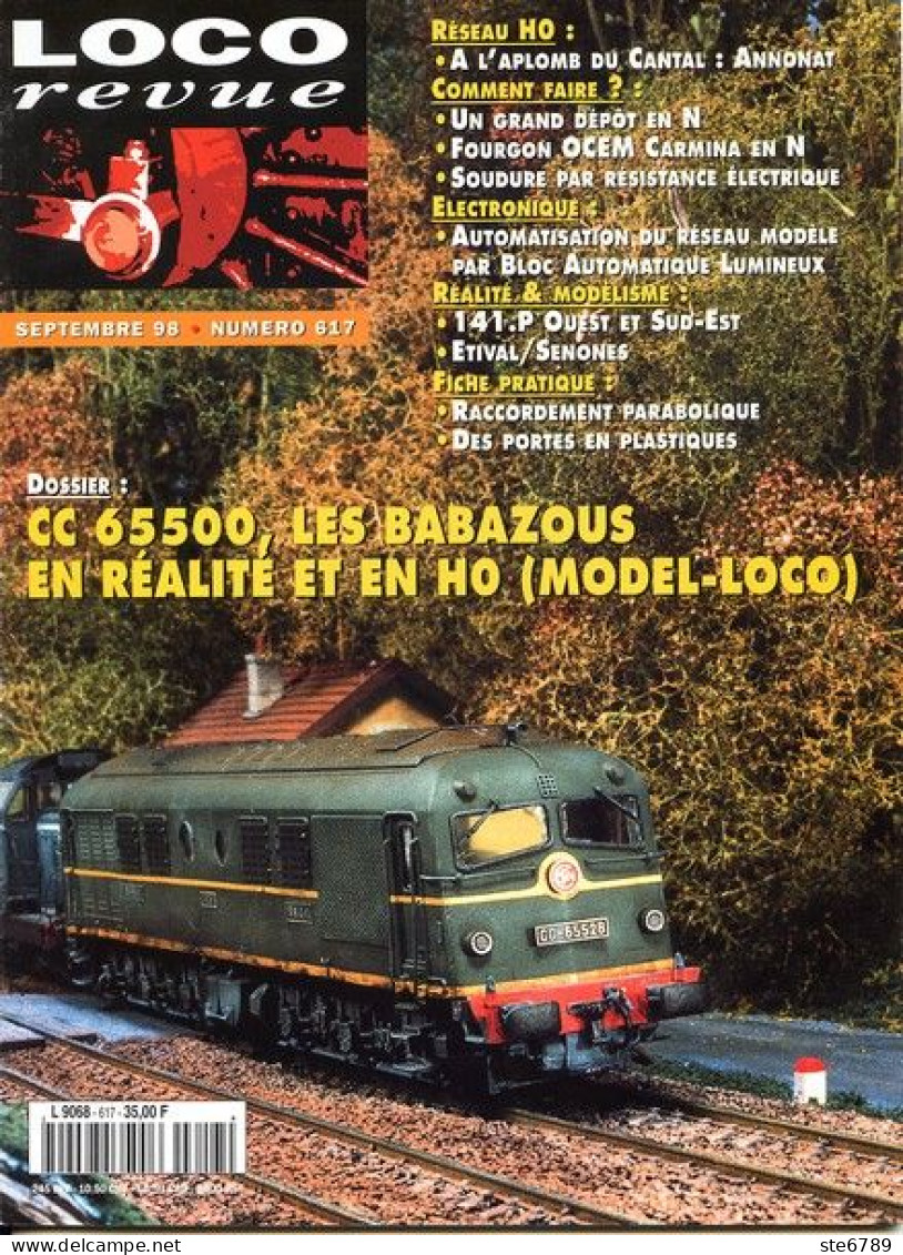 LOCO Revue  Septembre 1998  N° 617  Trains Voie Ferrée Locomotives Gare Trés Bon Etat - Trains