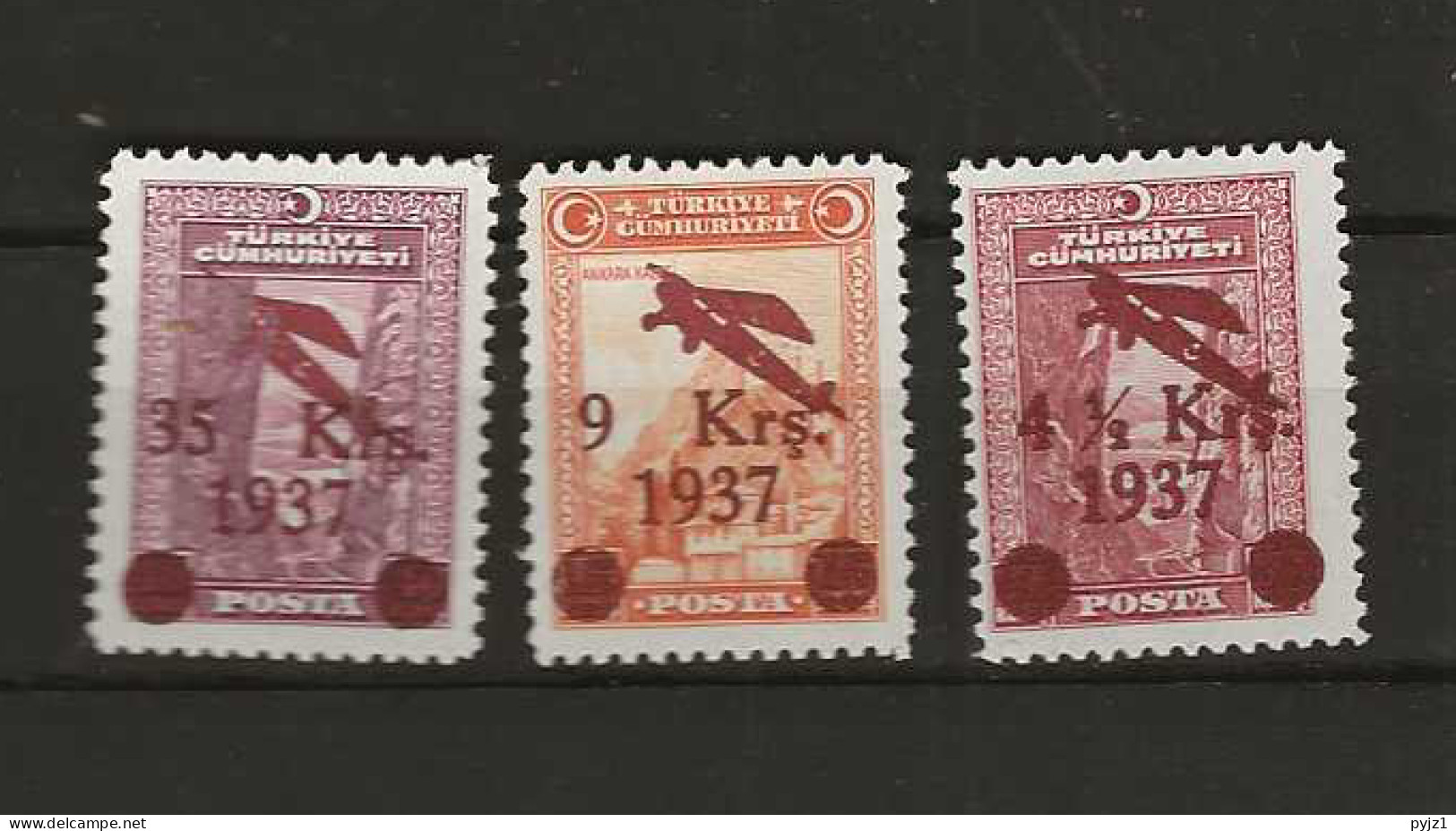 1937 MH Turkey Mi 1016-18 - Unused Stamps