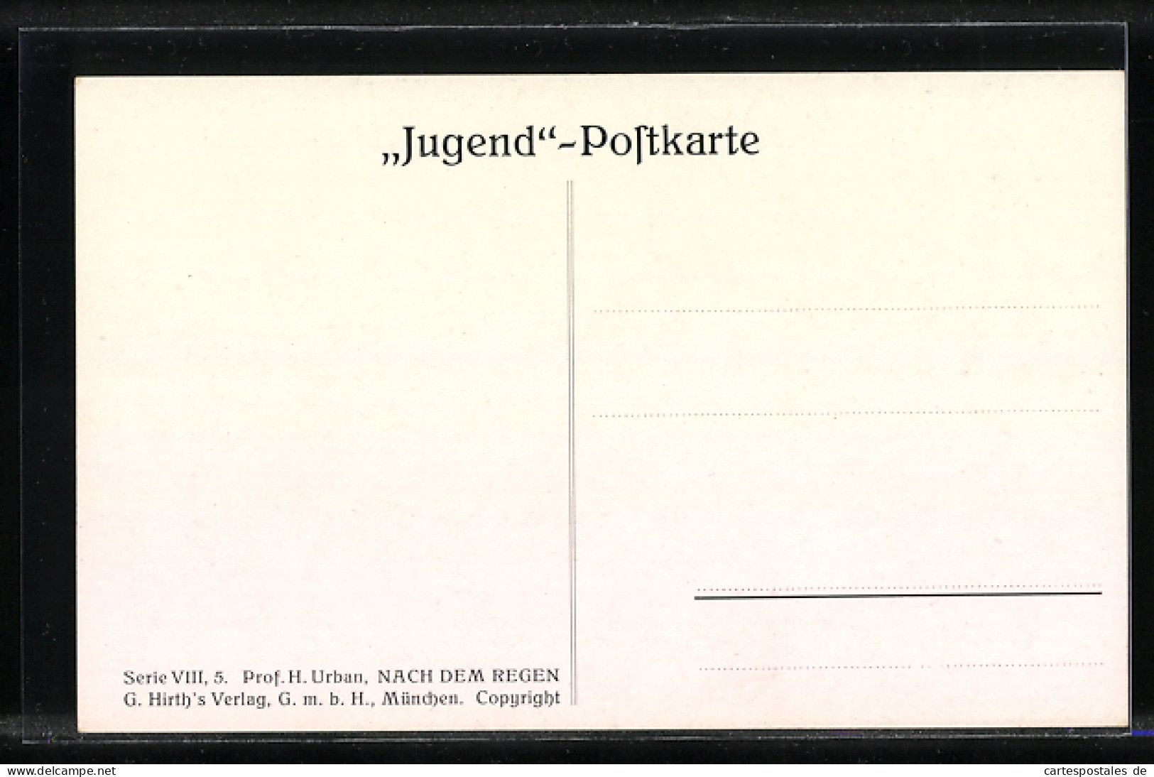 Künstler-AK G.Hirth`s Verlag, Serie VIII, 5: Prof. H. Urban, Nach Dem Regen, Jugend-Postkarte  - Other & Unclassified