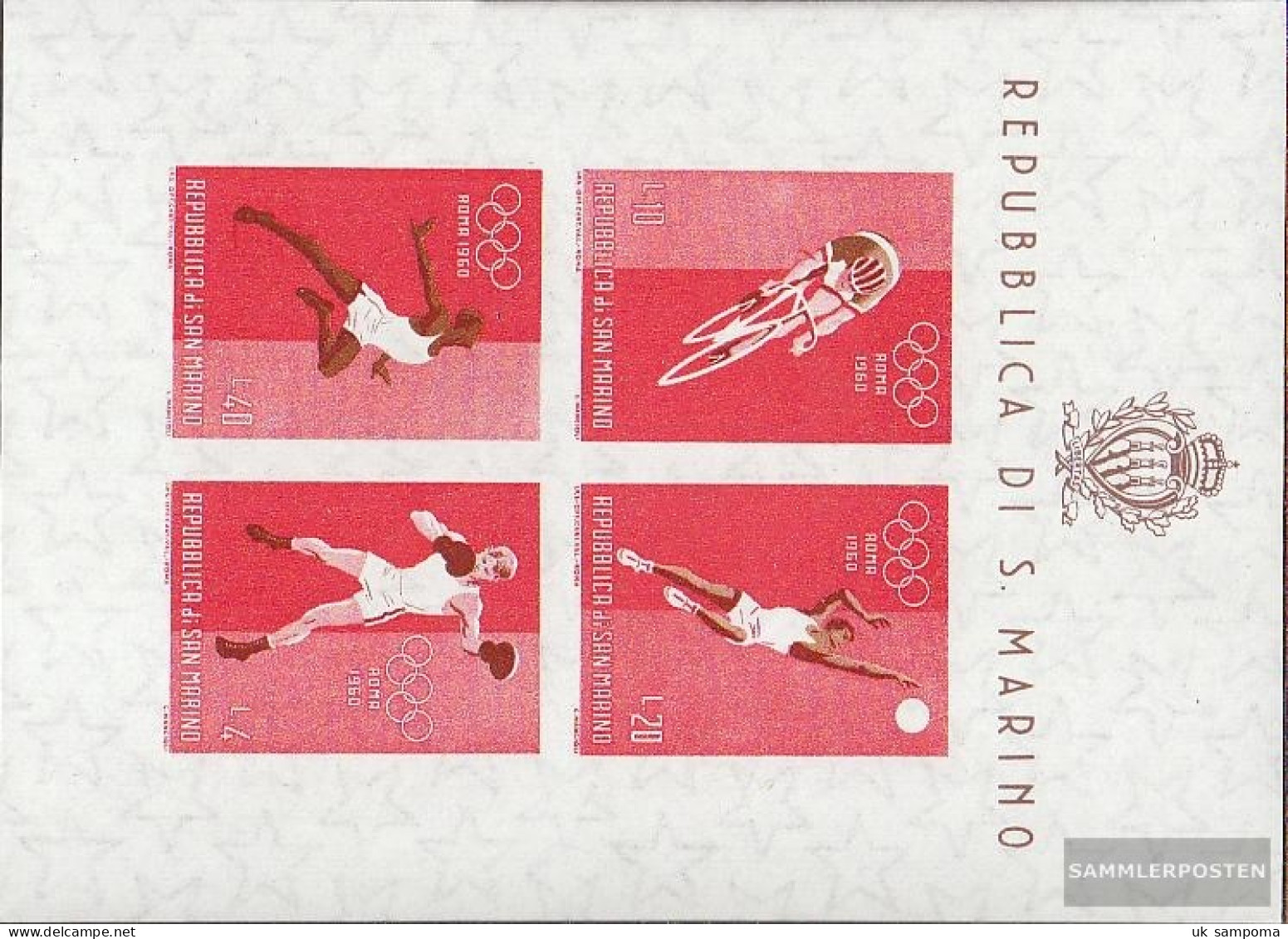 San Marino Block6 (complete Issue) Unmounted Mint / Never Hinged 1960 Summer Olympics - Blocs-feuillets
