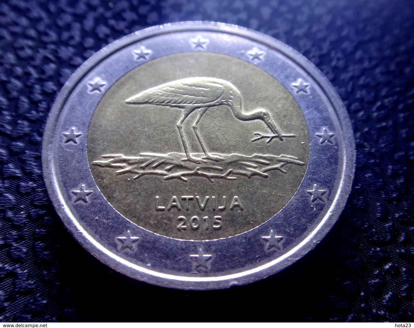 (!)  Lettland Latvia 2015 2 Euro Gedenkmünze Storch   Münze  Coin Circulated - Used - Lettonia