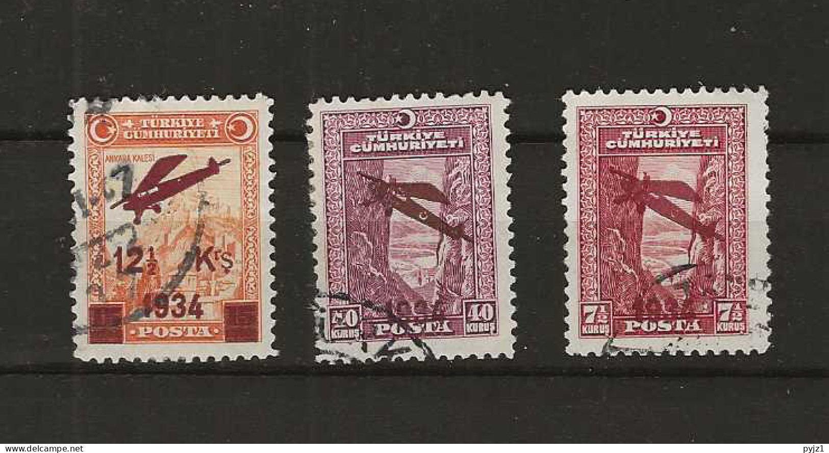 1937 USED Turkey Mi 1016-18 - Used Stamps
