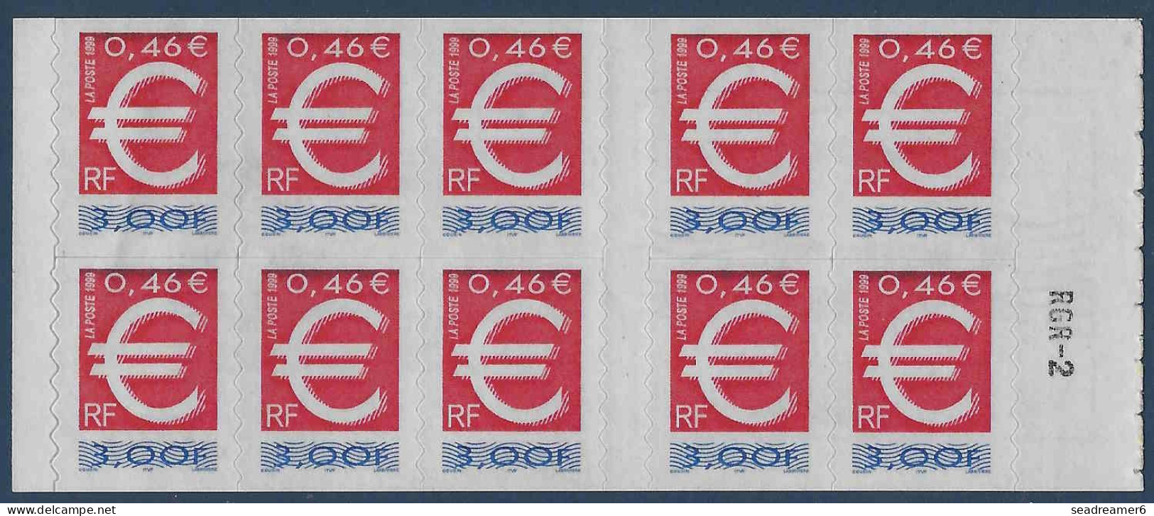 Carnet " TIMBRE EURO " N°3215b-C1 Variété Timbres Imprimés Sur Le Papier Coté Couverture TTB - Modern : 1959-...