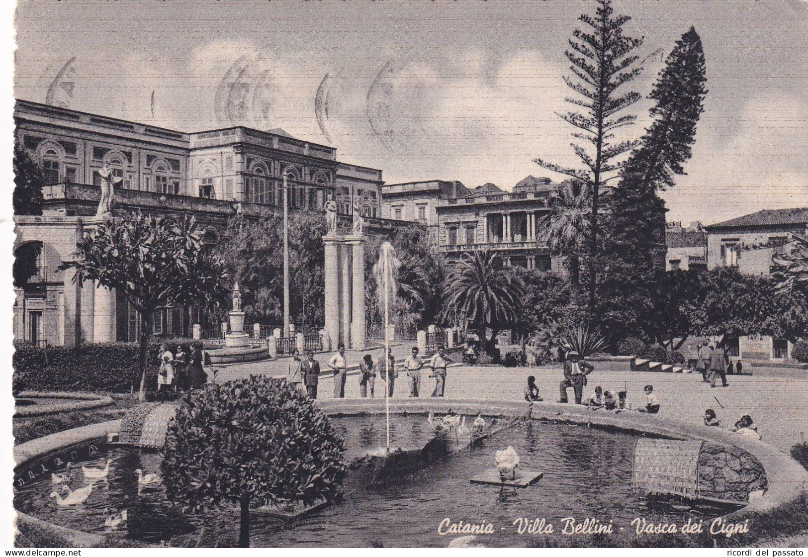 Cartolina Catania - Villa Bellini - Vasca Dei Cigni - Catania