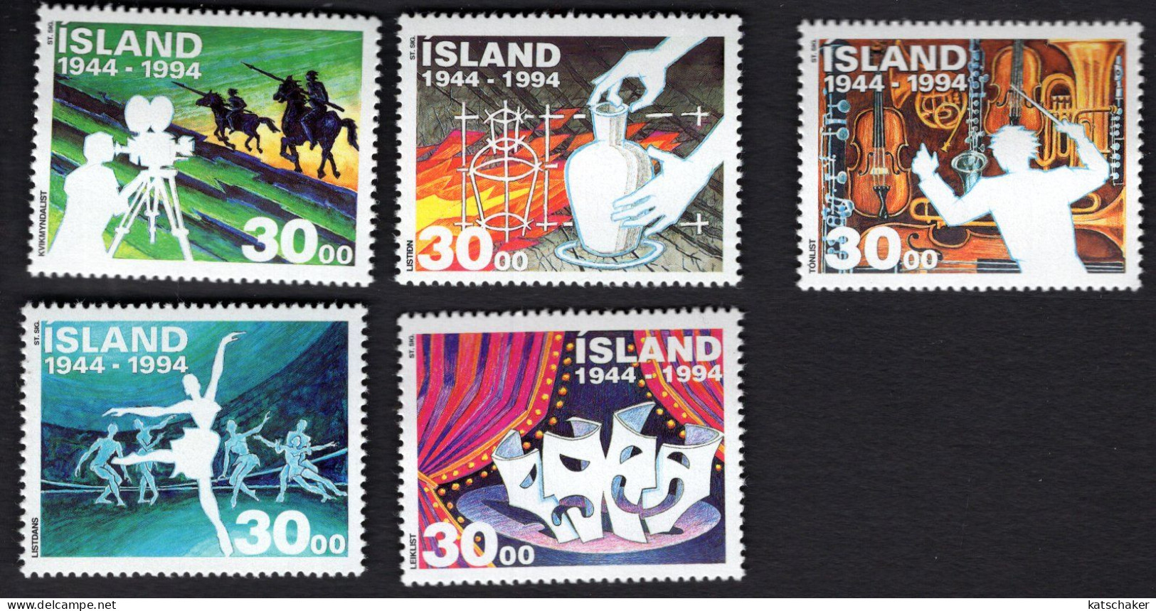 2021746112 1994 SCOTT 782 786 (XX)  POSTFRIS MINT NEVER HINGED - ICELANDIC ART AND CULTURE - Unused Stamps