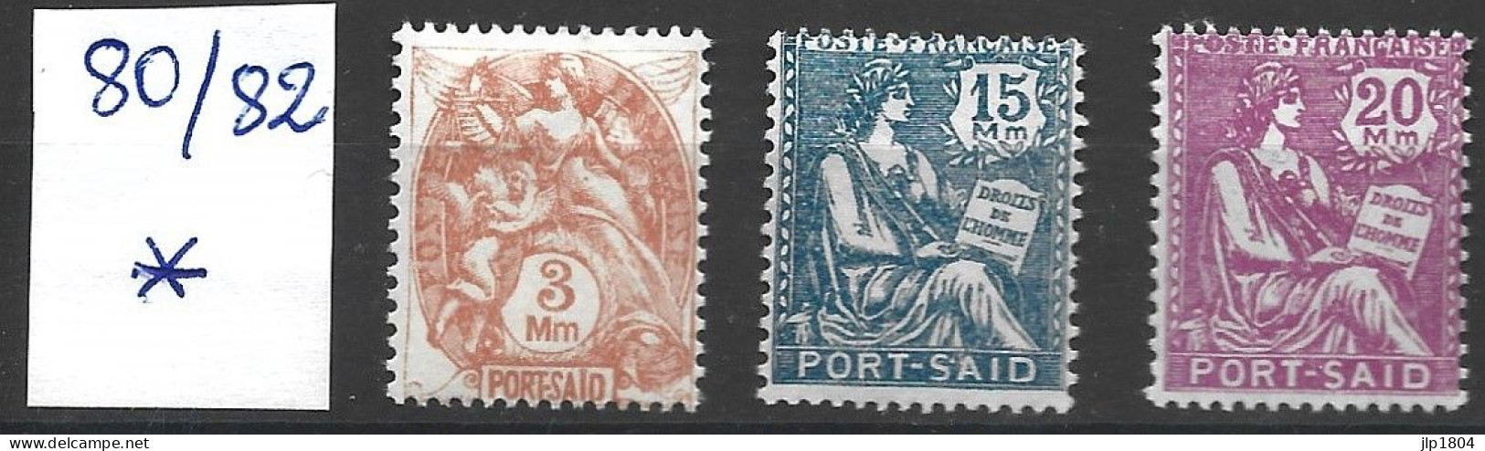 PORT SAÏD YT N° 80 / 82 Avec Charnière Série Types Blanc Et Mouchon 3Mm 15Mm 20Mm - Unused Stamps