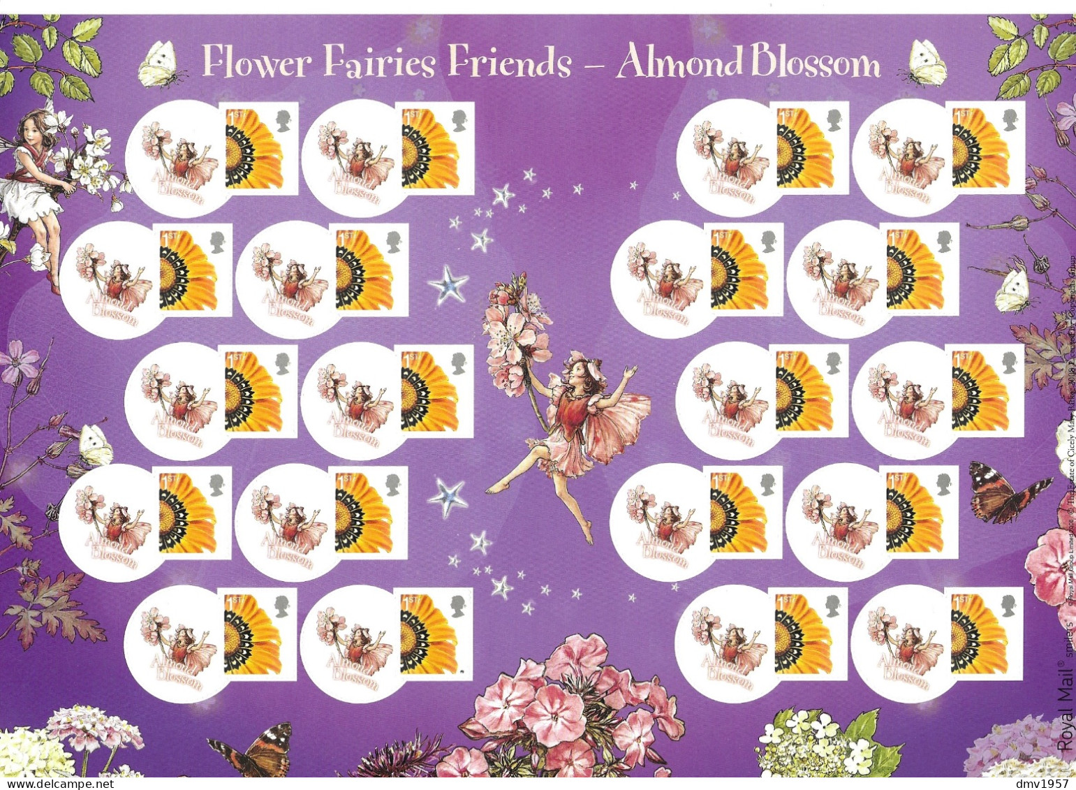Great Britain 2008 S/A Flower Fairies Friends Almond Blossom Smiler Sheet LS51 Cat £90 - Volledige & Onvolledige Vellen