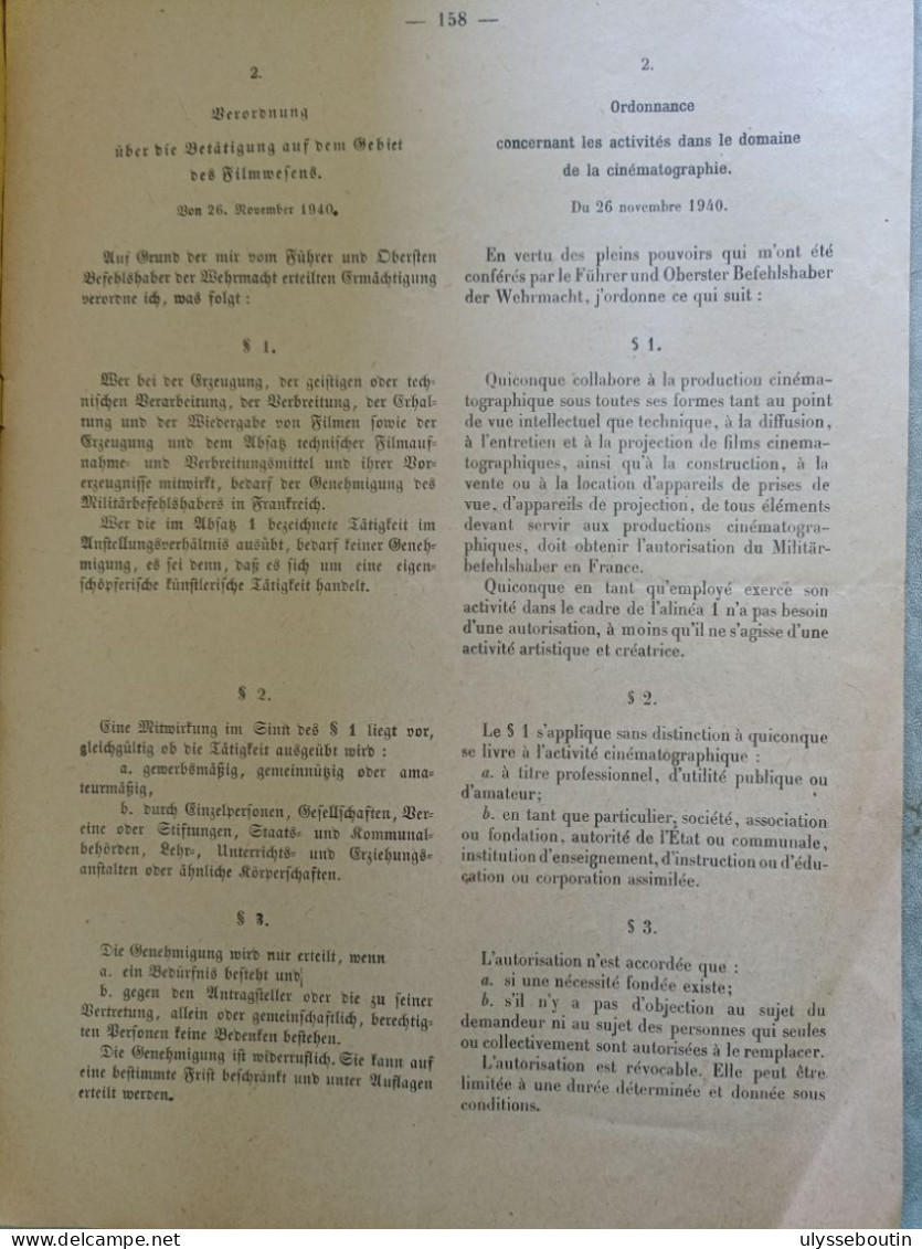39/45 Verordnungsblatt Des Militärsbefehlshaber In Frankreich / Jo Des Ordonnances Du Commandant Militaire En France 194 - Documentos