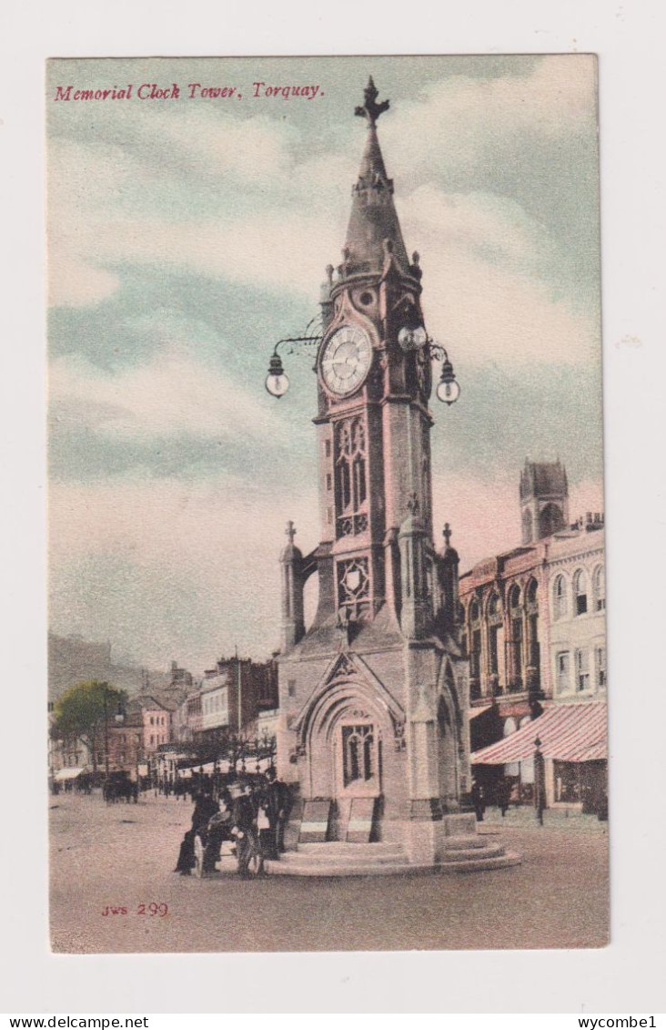 ENGLAND - Torquay Memorial Clock Tower Unused Vintage Postcard - Torquay