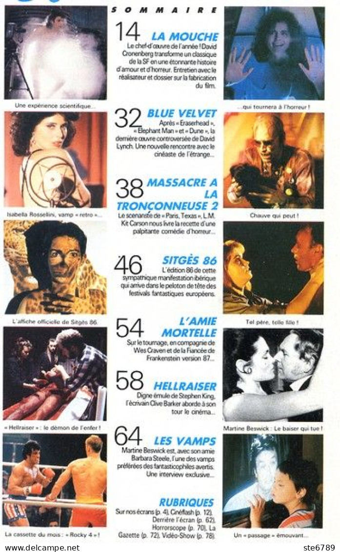 L'ECRAN FANTASTIQUE N° 76 1987  Revue Cinéma , La Mouche , Blue Velvet - Kino