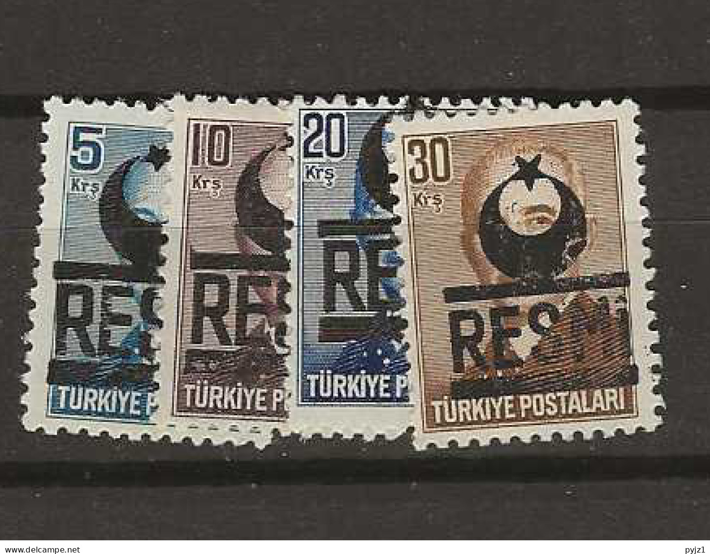 1951 MNH Turkye Dienst Mi 13-16  Postfris** - Dienstzegels