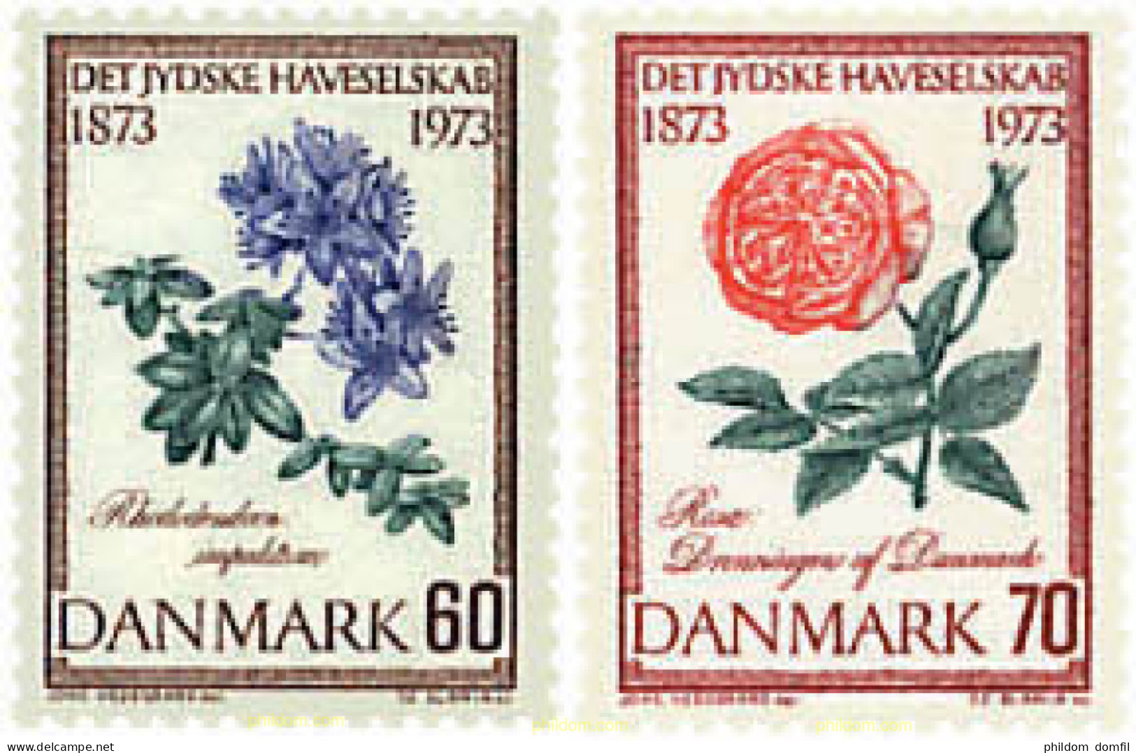 96023 MNH DINAMARCA 1973 CENTENARIO DE LA SOCIEDAD HORTICOLA DE JUTLANDIA - Unused Stamps