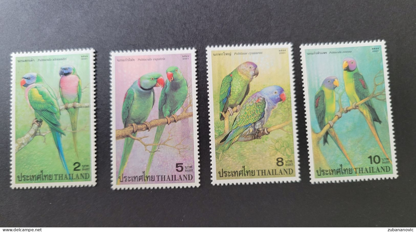 Thailand 2001 Parrots - Papagayos