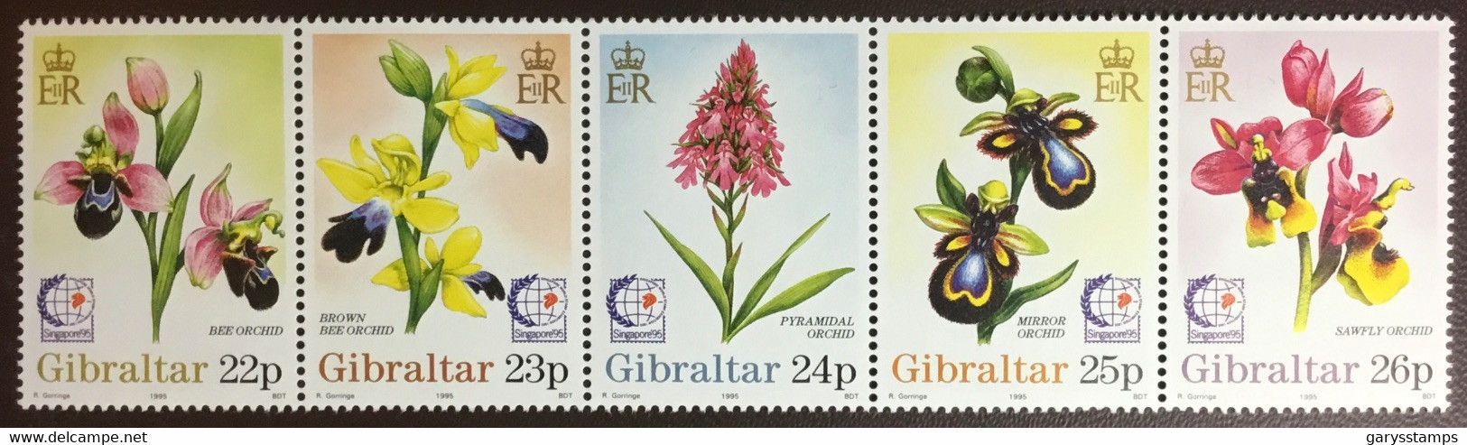 Gibraltar 1995 Singapore Orchids MNH - Orchidee