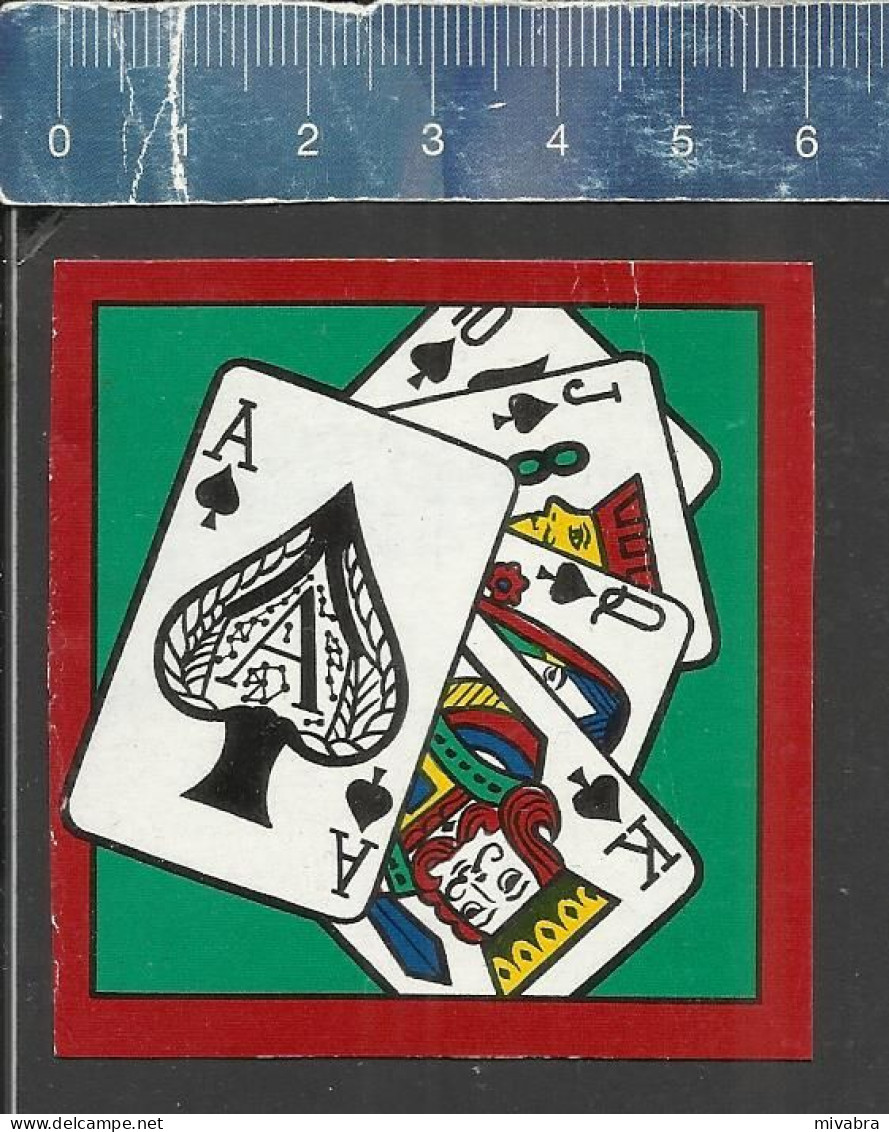 PLAYING CARDS - POKER - ROYAL FLUSH - CASINO - FRONT LABEL OF MATCHBOX  MADE JAPAN - Cajas De Cerillas - Etiquetas