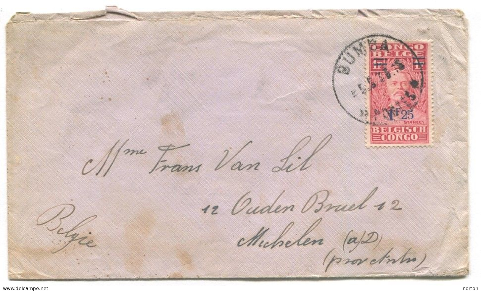 Congo Bumba Oblit. Keach 7A1 Sur C.O.B. 163 Sur Lettre Vers Mechelen Le 05/05/1933 - Briefe U. Dokumente
