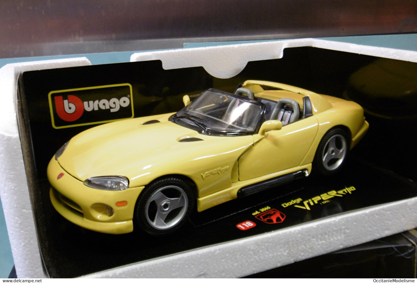 Bburago - DODGE VIPER RT/10 1993 Jaune Burago Réf. 3065 BO 1/18 - Burago