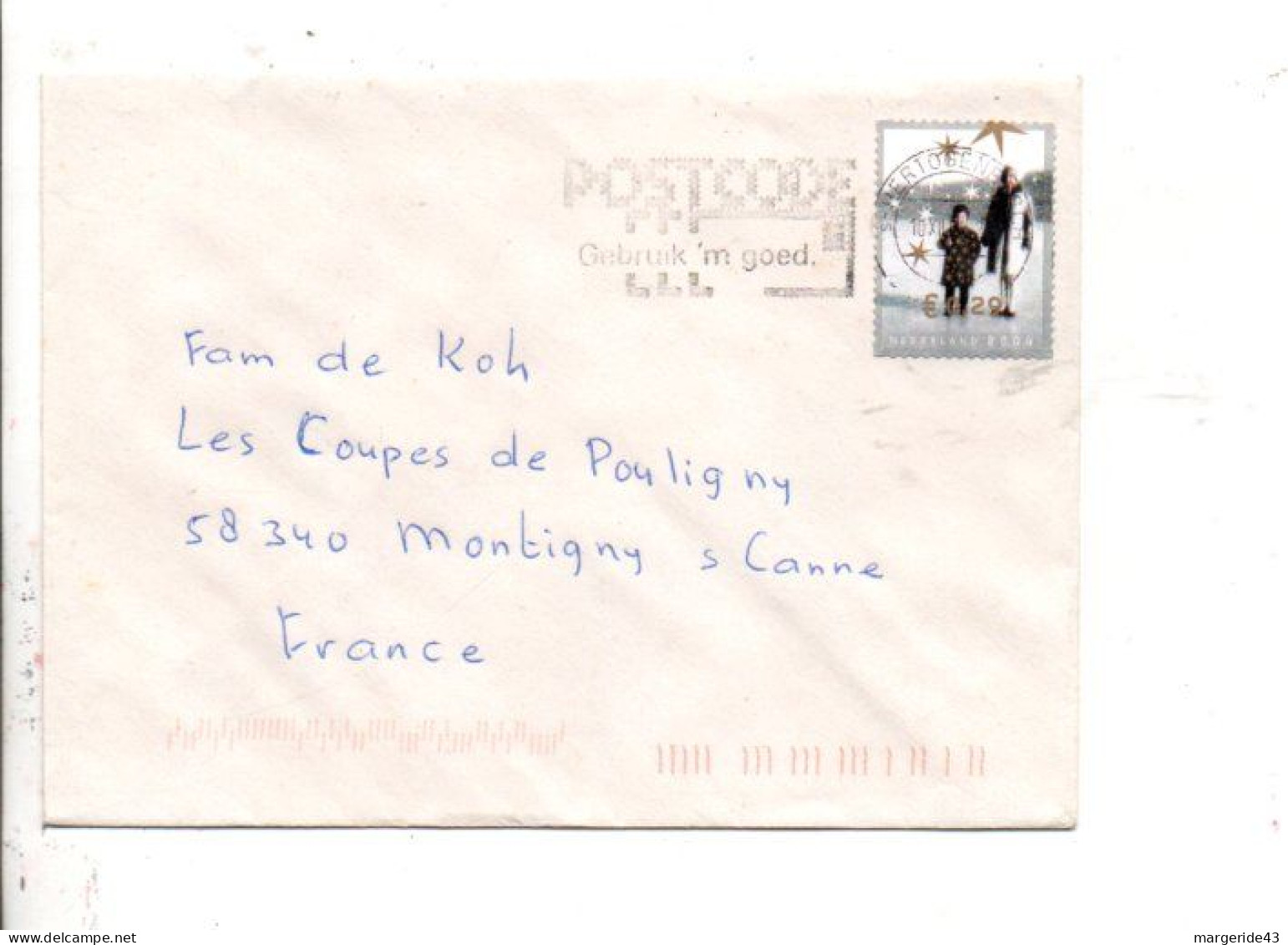 PAYS BAS SEUL SUR LETTRE POUR LA FRANCE 2004 - Briefe U. Dokumente