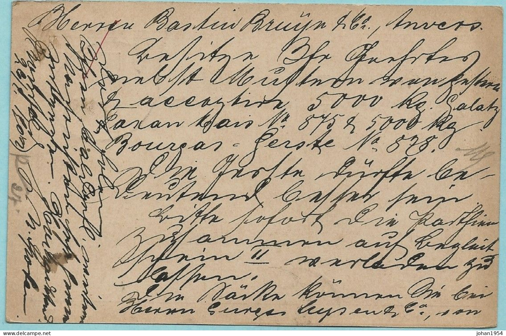 Postkarte, BAHNPOST GEROLSTEIN - ST VITH (EIFEL) ZUG 471 26/02/1902 - Cartes Postales